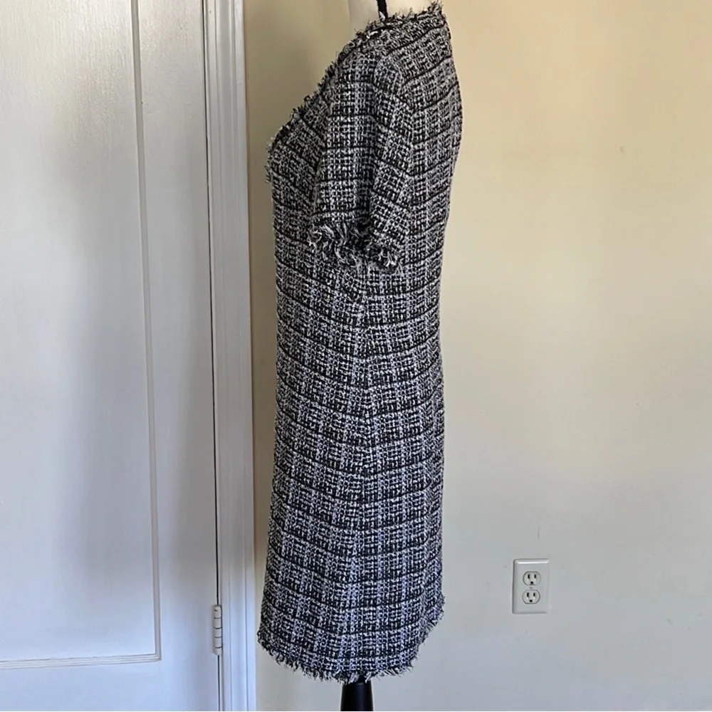 Kate Spade Bicolor Scallop Tweed Dress